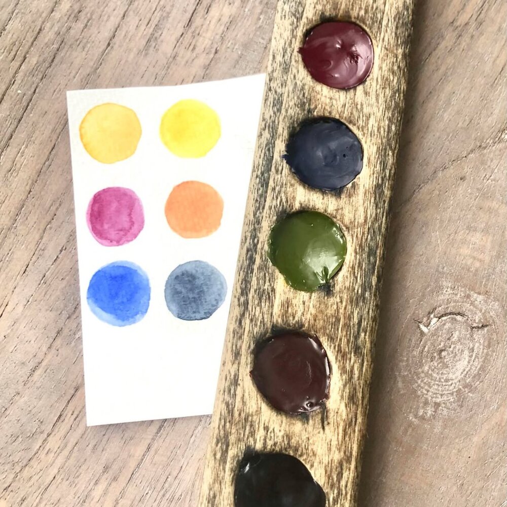 Wood Watercolour Palette